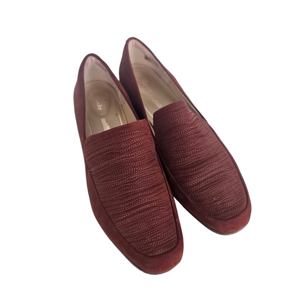 Clarks Nubuck Rust Loafers - Picture 4 of 8